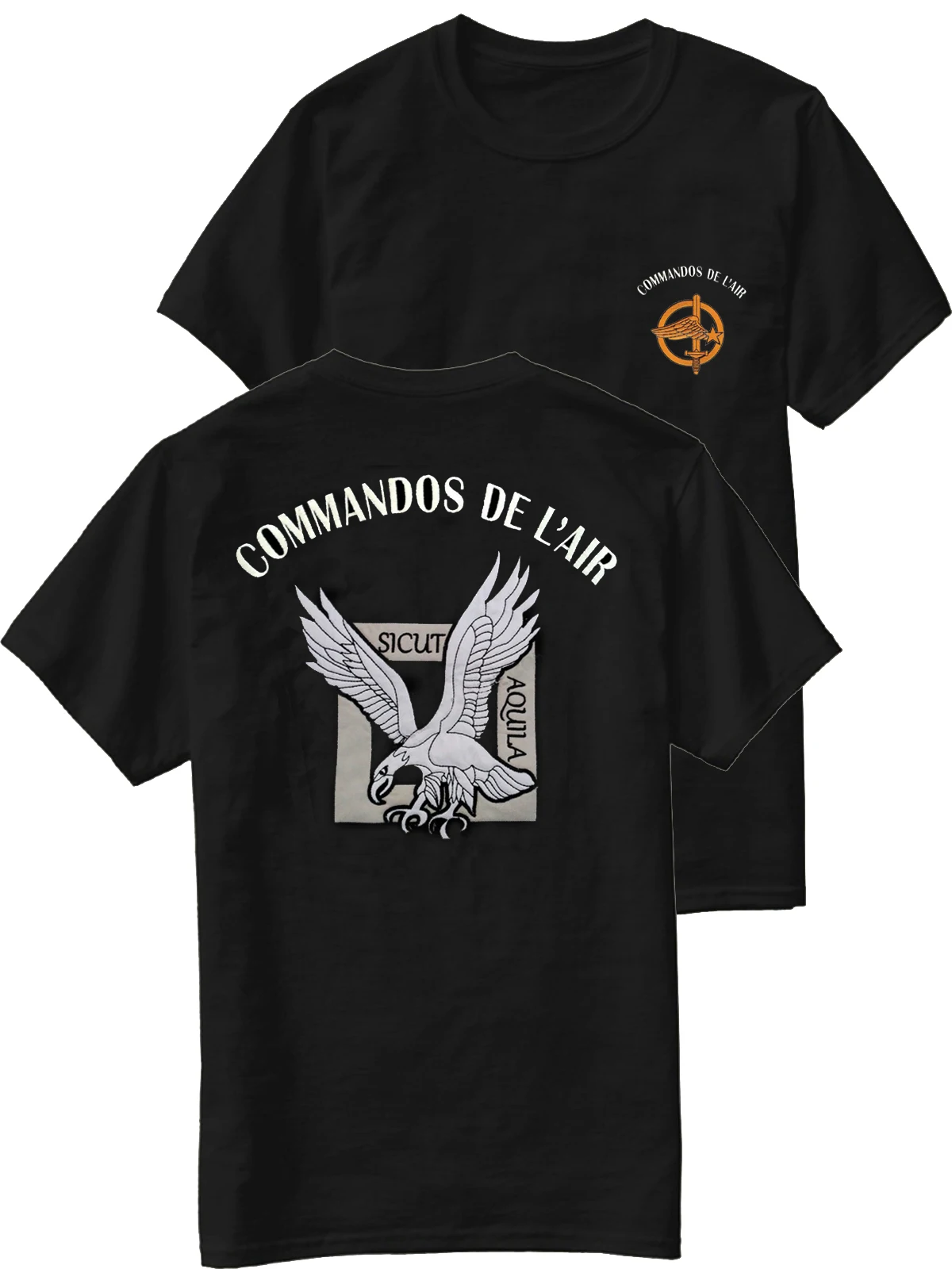 French Air and Space Force Air Commando "Sicut Aquila" T-Shirt Short Sleeve Casual 100% Cotton O-Neck Summer Mens T-shirt 2
