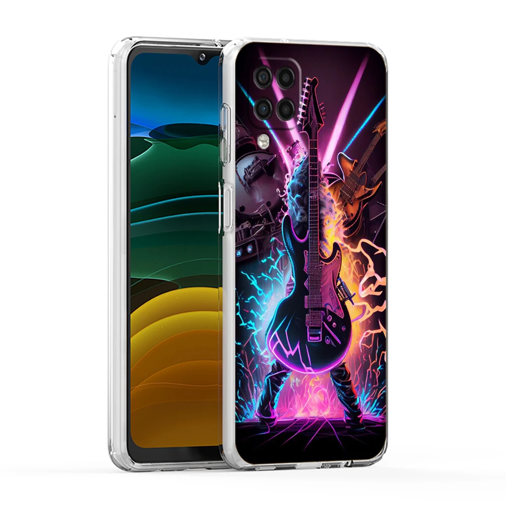 Gitarre musik kunst fall für samsung galaxy a13 a22 a32 a52 a72 a51 a71 a11 a31 a41 m31 a01 a21s 5g transparente silikonsc halen taschen – Detail 4