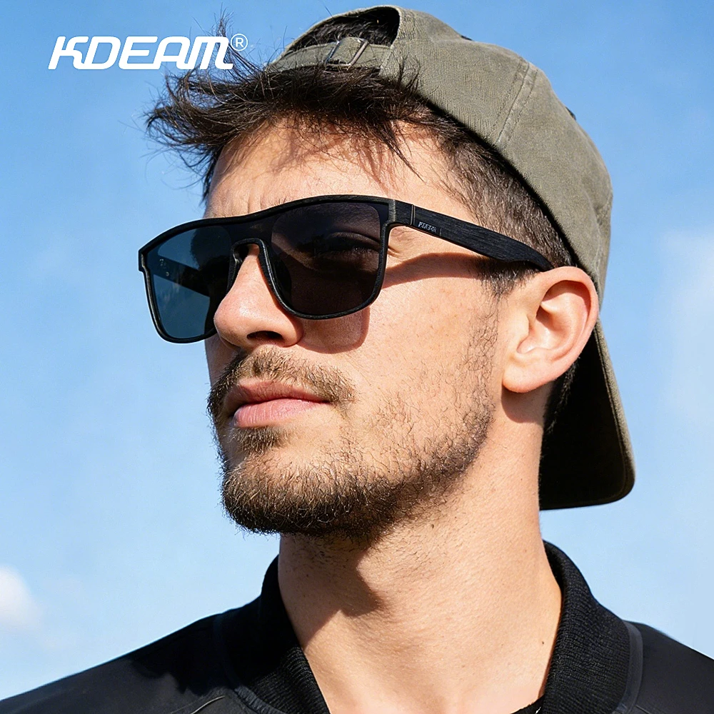 KDEAM Men's Polarized XL Sports Sunglasses with Zipper Case
