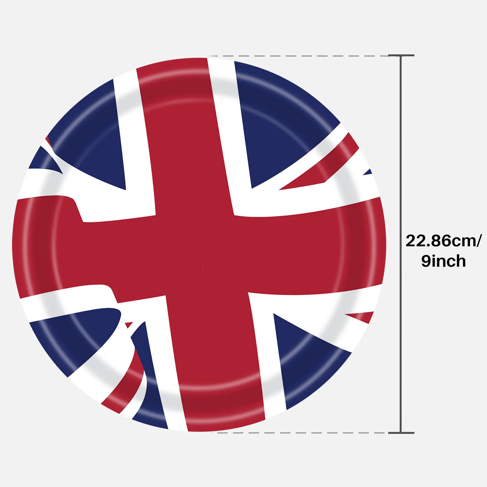 16pcs Britain Paper Plates Cups And Napkins, British Flag Paper Tableware Kit Union Jack Themed Plate Tissue Cups