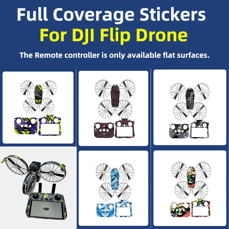 For DJI Flip Drone Decals RC 2/N3 Remote Controller PVC Protective Film Sticker Anti-scratch Skins Personalized Refit Accessory