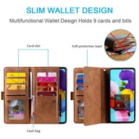 Flip Leather Case Coque For Samsung Galaxy A16 A36 A15 A25 A35 A55 A14 A24 A34 A54 A13 A23 A33 A53 A52 Zipper Wallet Card Cover 2