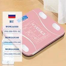 

Bluetooth Weight Scales Body Fat Scales Smart Electronic Bathroom Scale Escamas LED Balance 18 Datas BMI Analyzer Sync App PInk
