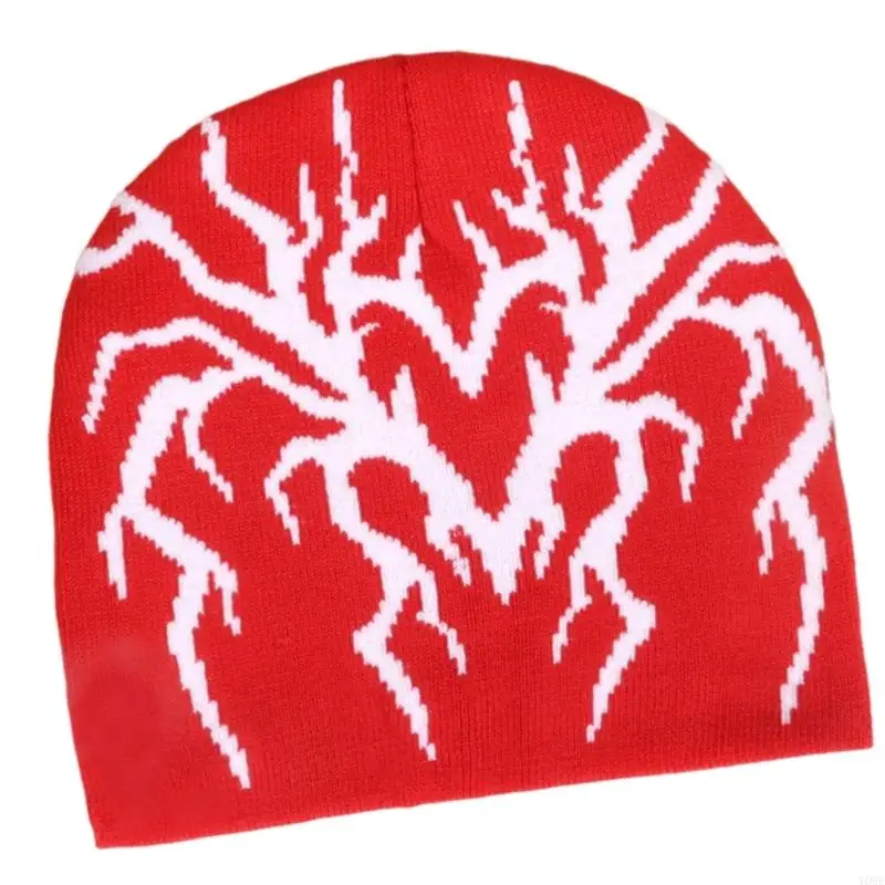 Jahr Herz Einsiedler Jacquard Strickmütze Retro Hip Hop Cap Atmungsaktiv Acryl Unisex Für Streetwear Musik Festival – Detail 3