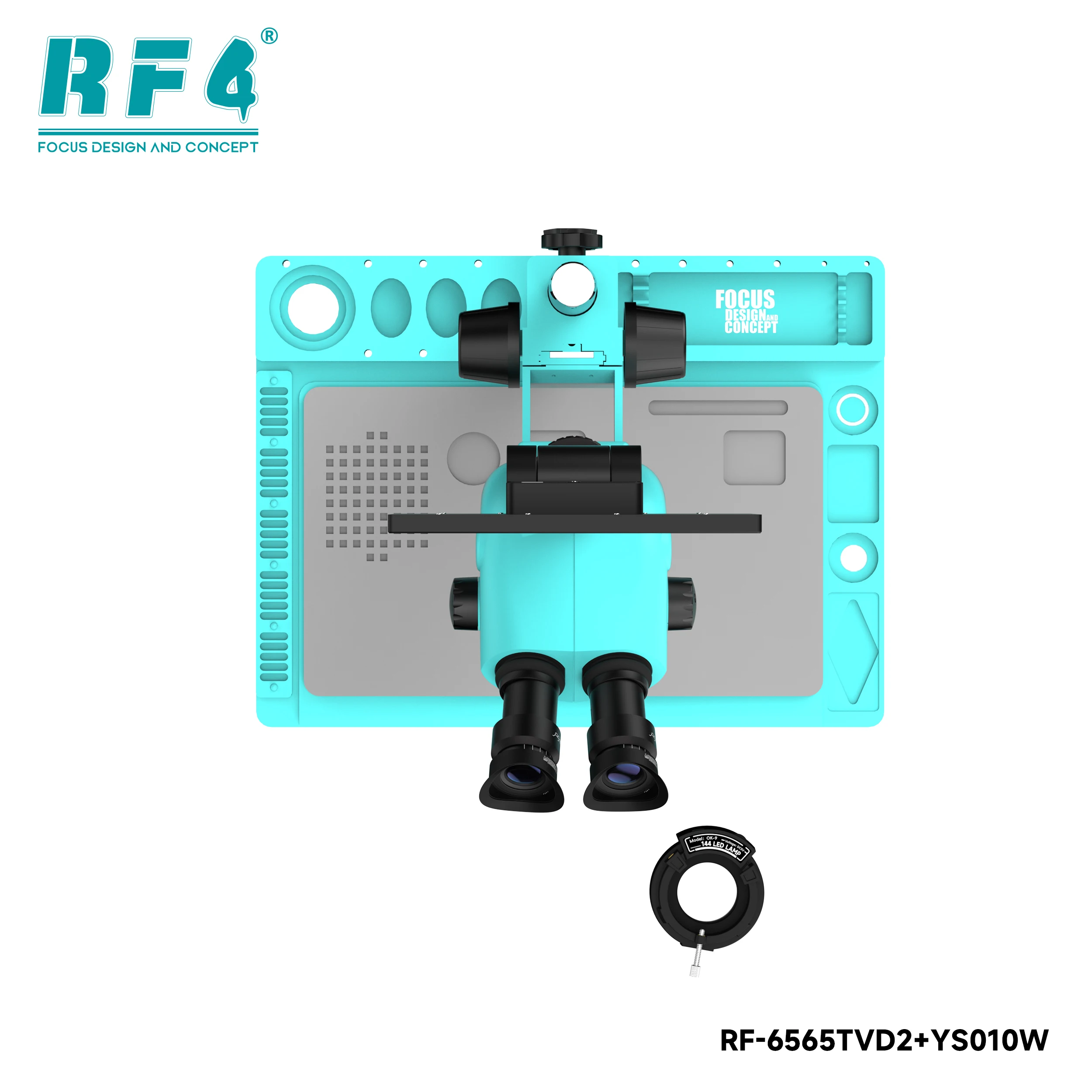 RF4 동기식 연속 줌 삼안 현미경(10인치 HD WIFI 카메라 디스플레이 모니터 포함) RF-6565TVD2-YS010W-MC08