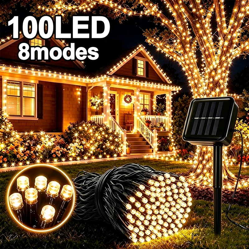 Solar-Powered LED Fairy String Lights - Waterproof Outdoor Starry Decoration
