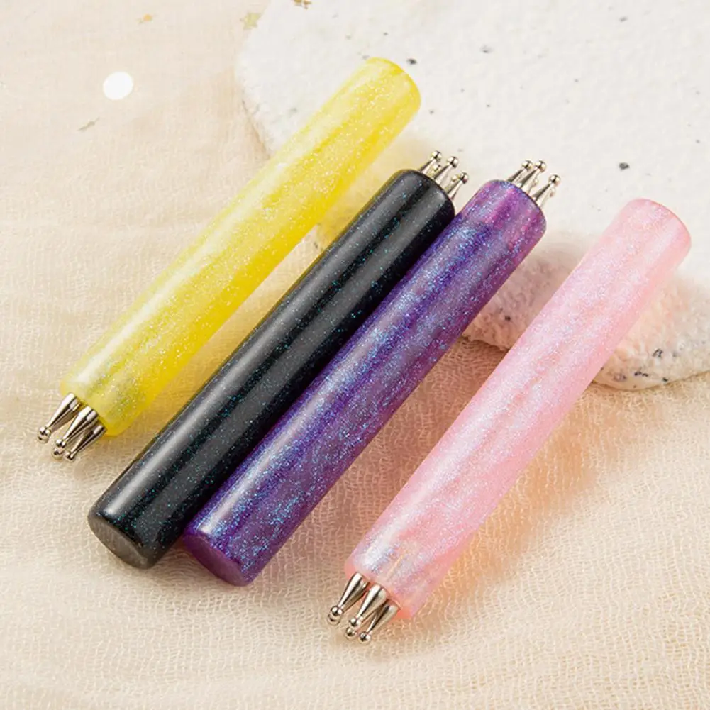 DIY 네일아트 5잎 꽃무늬 도트 도구 플라워 크리에이터 1.8mm 미세 팁 라인스톤 픽커 글리터 핸들 매니큐어 네일 도구 브러쉬