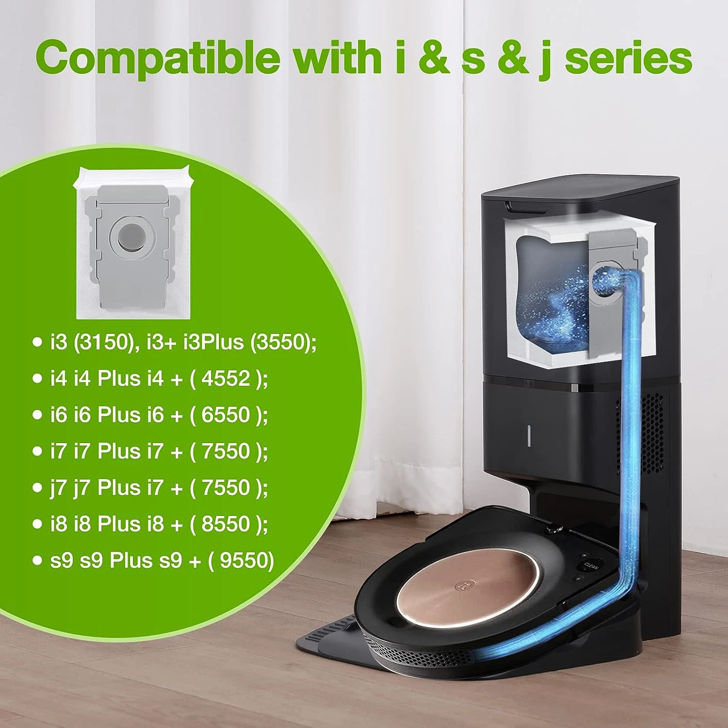 Lot 12 Sacs Aspirateur I7 Pour IRobot Roomba I7/i7+ J7 I3 I4 I6 I8 S9 - Compatible Clean Base Automatique