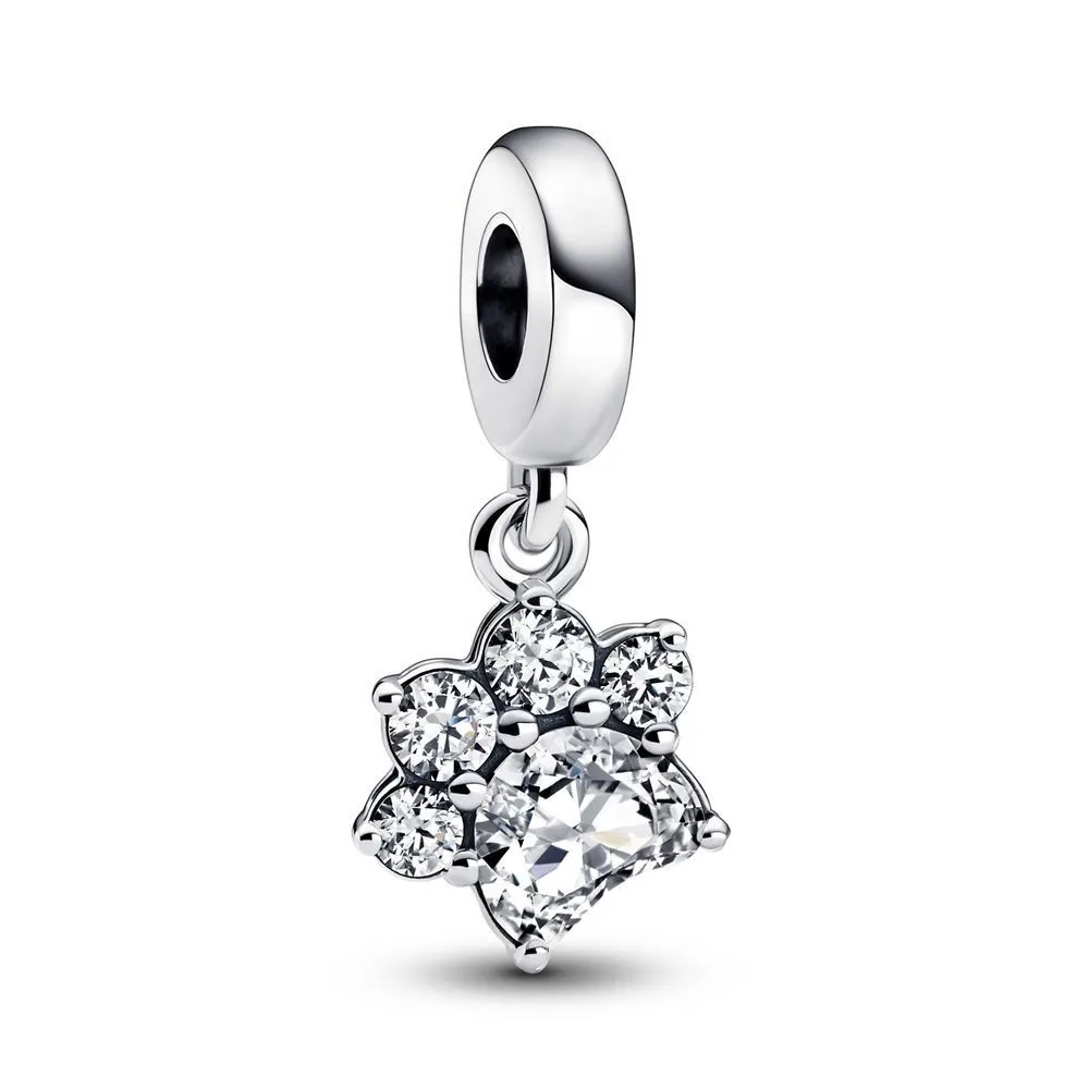 

Original Moments Cute Cat Paw With Crystal Dangle Beads Charm Fit Pandora 925 Sterling Silver Bracelet Bangle Diy Jewelry