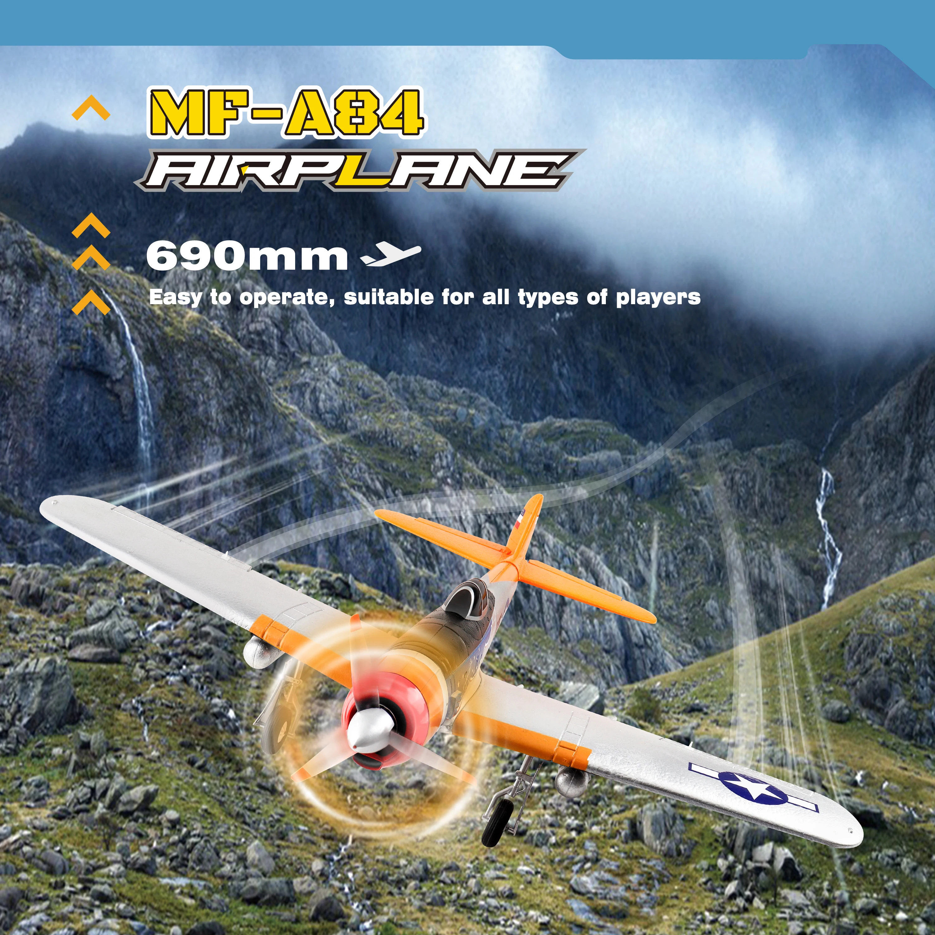 ATOMRC-Avión de ala fija de doble Motor, Avión de 750mm de envergadura