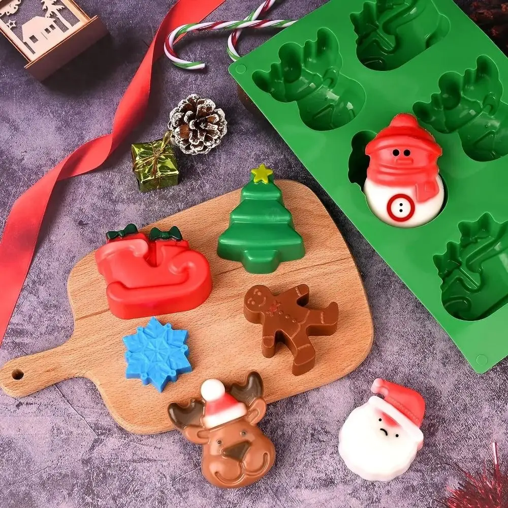 Christmas Cake Mold Silicone Mold Christmas Tree Gingerbread Man Snowflake Christmas  Mold Biscuit Candy Mould - AliExpress