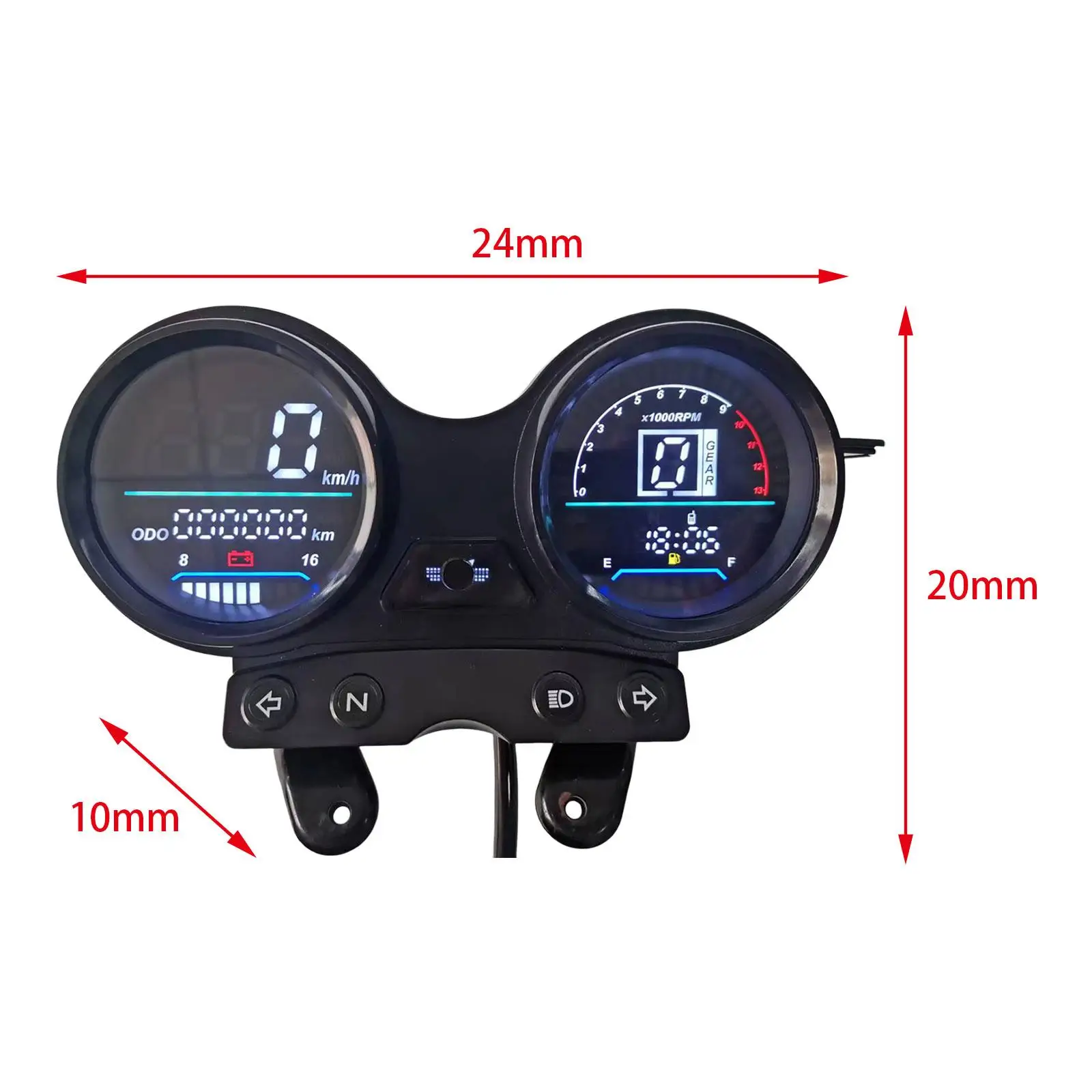 Compteur Kilométrique Moto VBESTLIFE Jauge De Moto, Affichage LCD 60V Compteur De Vitesse Moto