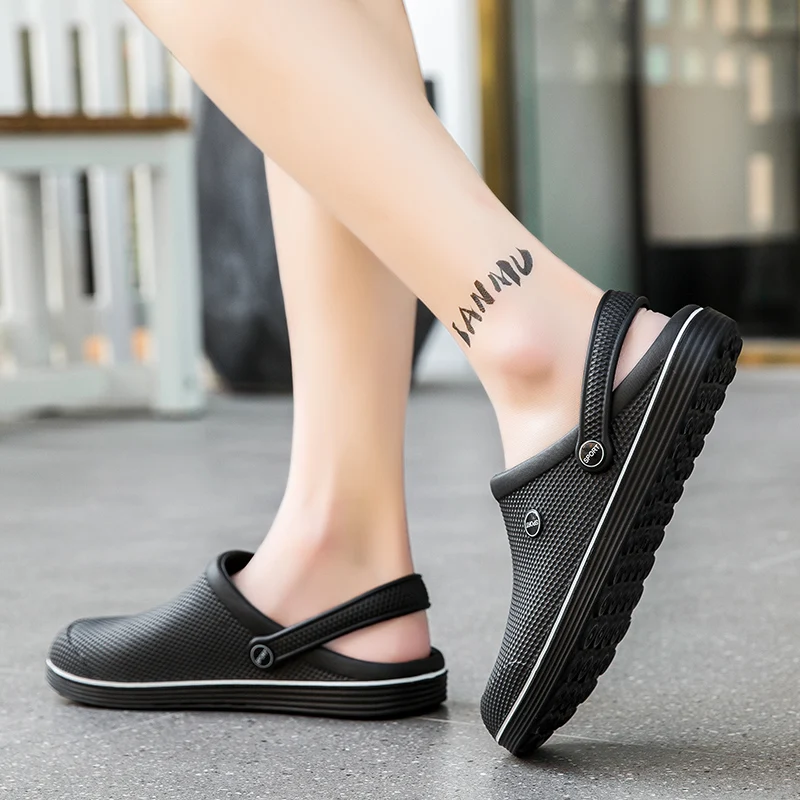 Sommer EVA Männer Sandalen Leichte Flache Herren Hausschuhe Wasserdicht Öl Beständig Chef Schuhe Outdoor Rutschfeste Strand Schuhe – Detail 15