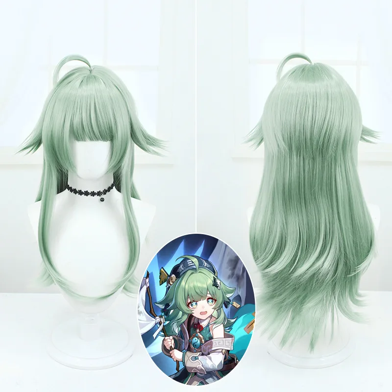 

Honkai Star Rail Huo Huo Cosplay Wig Game Impact Long Light Green Gradient Wigs Heat Resistant Synthetic Hair Wig 67cm