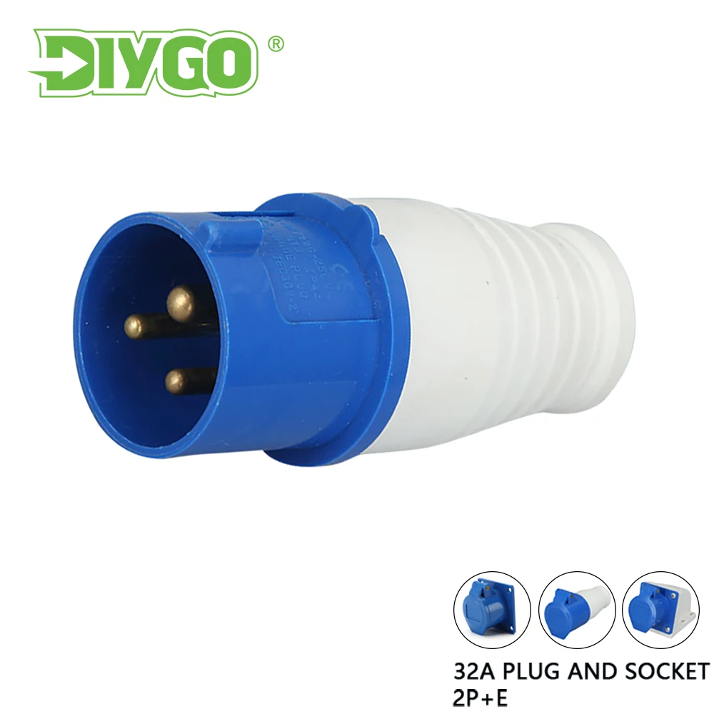 IP44 32A 3Pin 2P + E Wasserdichten Stecker Power Elektrische Draht Anschluss Industrielle Steckdose Männlich Weiblich Elektrische Ausrüstung