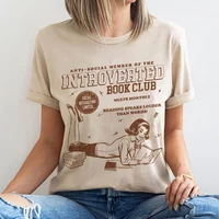 Introverted Book Club Retro Tshirt 1
