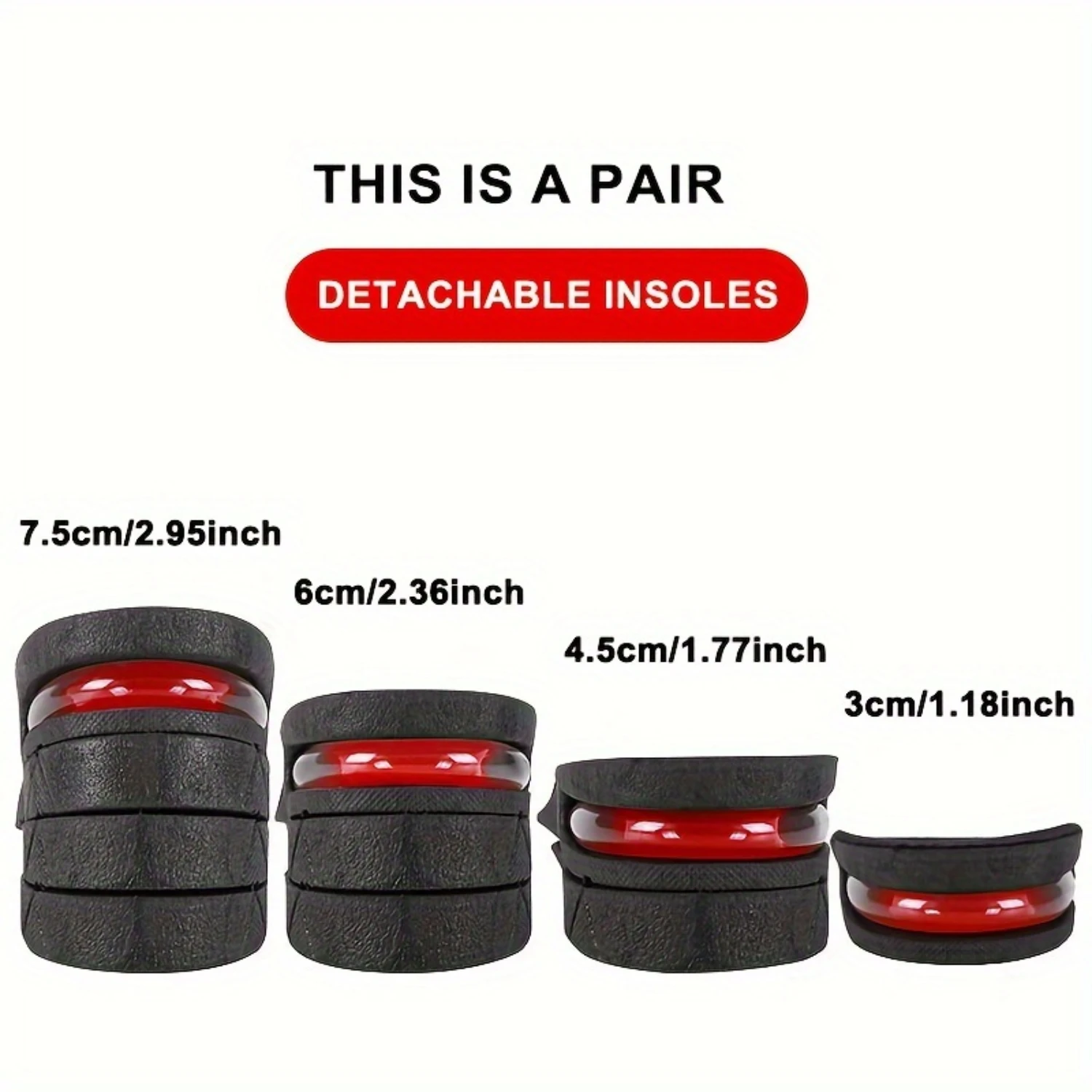 Adjustable ComfortMax Height-Increasing Insoles-Customizable Lift for Men & Women-Instantly Add Height with Concealed Design
