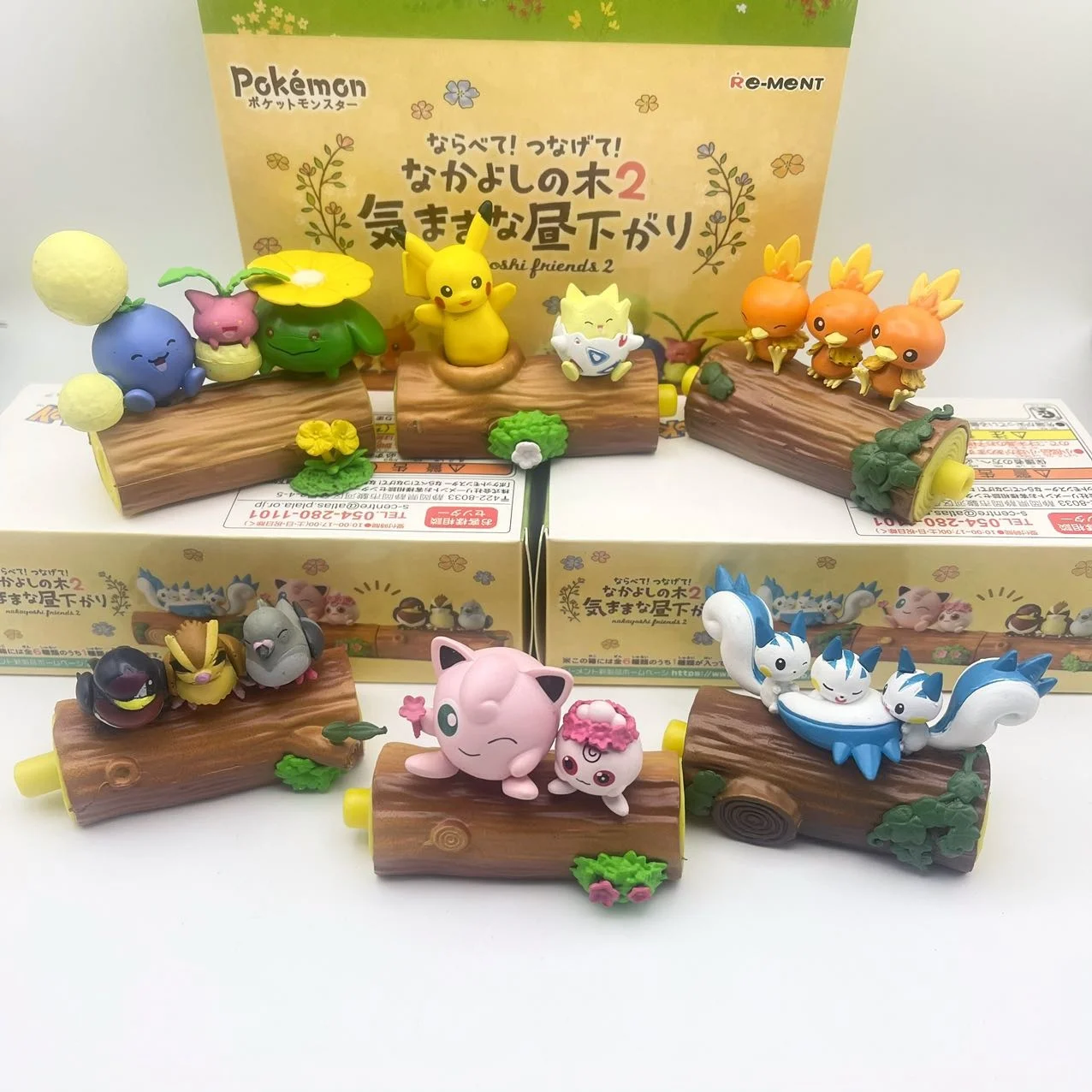 새로운  모델 우정 우드 시리즈 미니어처 장면 그림 Torchic Jigglypuff Pachirisu 인형  장난감 아이 생일 선물