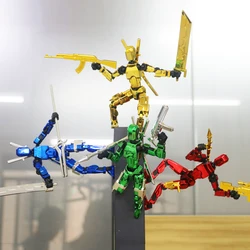 Action Figure Titan: Multi - Jointed Shapeshift Robot with Mannequin Character and Dog Set - Perfect Gifts (4PCS)