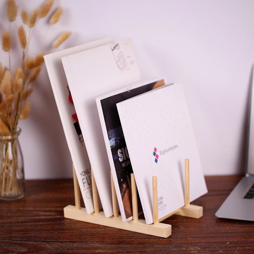 Multi-purpose Wooden Book Magazine Storage Stand Organizer Holder Desk Organizer for Book CD File