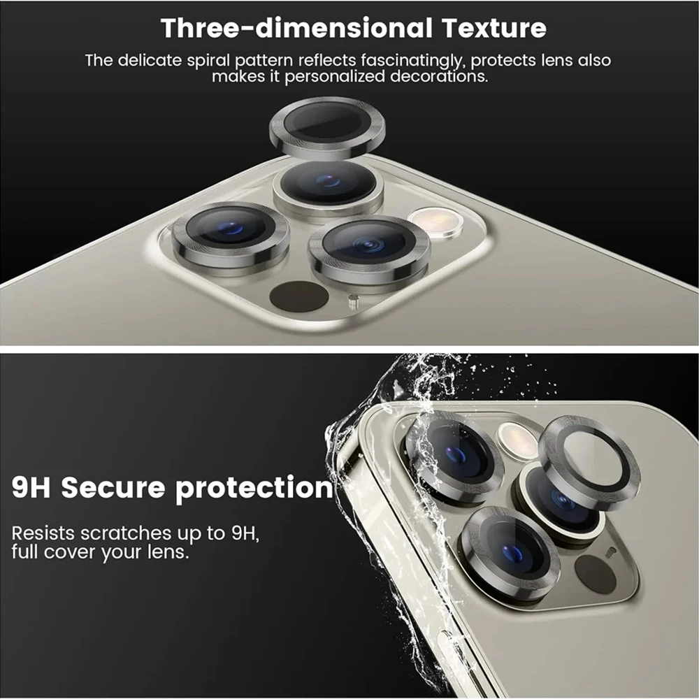 Premium Metal Lens Ring with Tempered Glass Camera Protector - Full Coverage Accessory