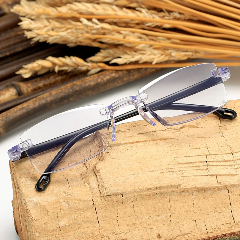 

Titanium Frameless Square Glasses Frame Men Rimless Optical Hyperopia Customized Prescription Eyeglasses Lens Frameless Eyewear