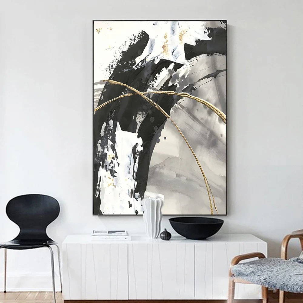 لوحة جدارية فنية بنمط الرخام – أناقة عصرية بالأسود...