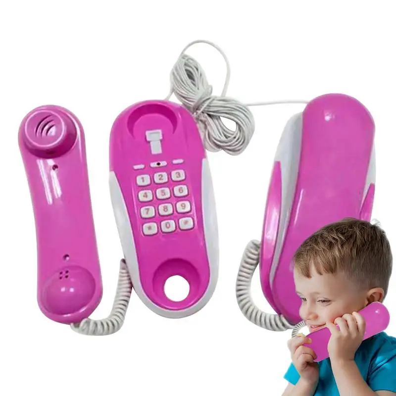 

Play Phone For Kids Fun Learning Toys Kids Play Phone Intercom Realistic Cell Phone Design With 23Ft Phone Line Birthday