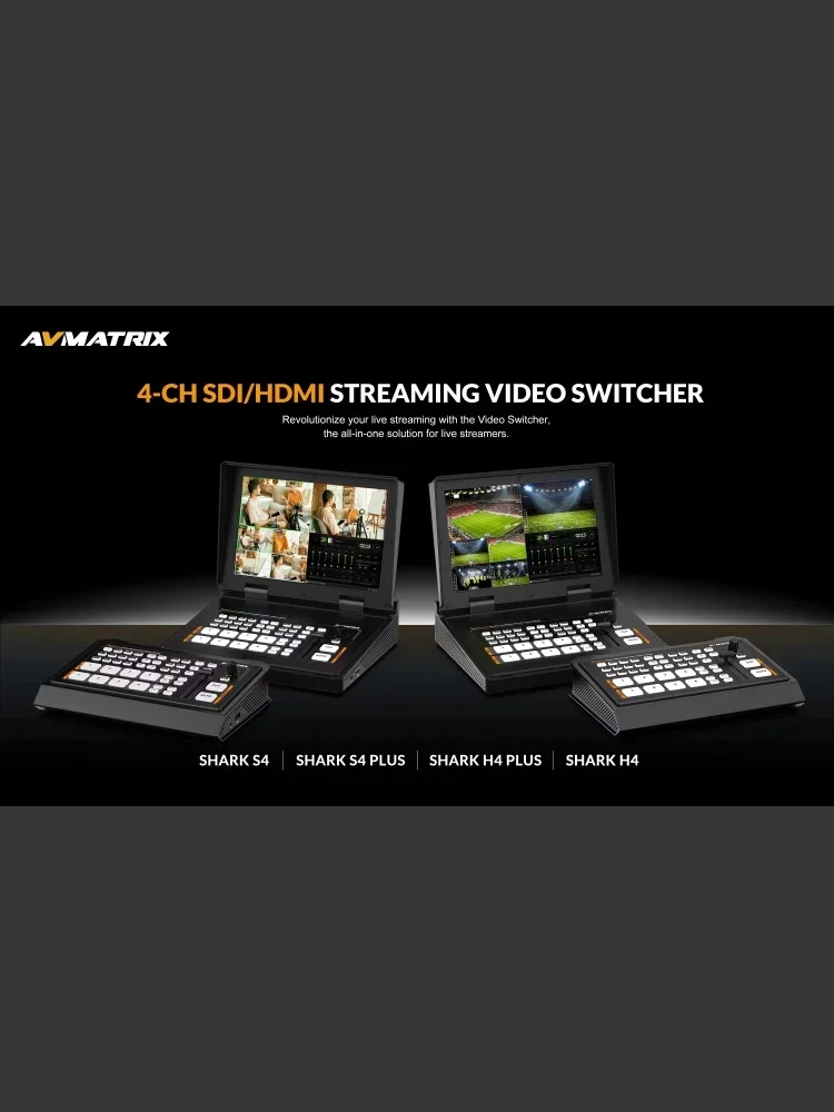 AVMATRIX SHARK 시리즈 S4 H4 S4 Plus H4 Plus 4채널 / SHARK S6 6채널 SDI, HDMI 스트리밍 비디오 스위처 10.1인치 FHD IPS 스크린