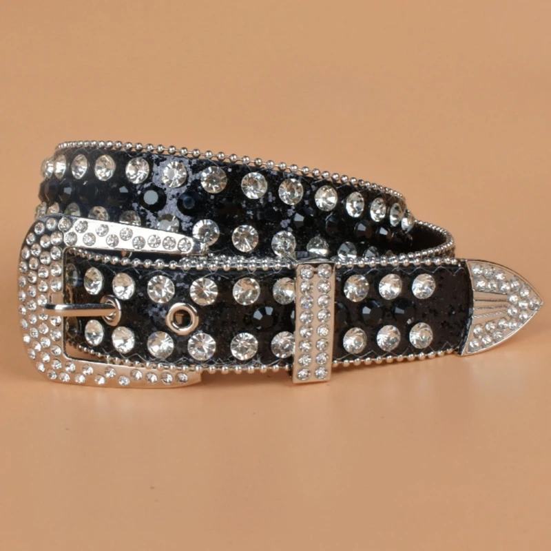 

Vintage Rhinestone Waist Belts for Adult Adjustable Belt for Women Cowboy Cowgirl Strap Female Jeans Skirt Waistband