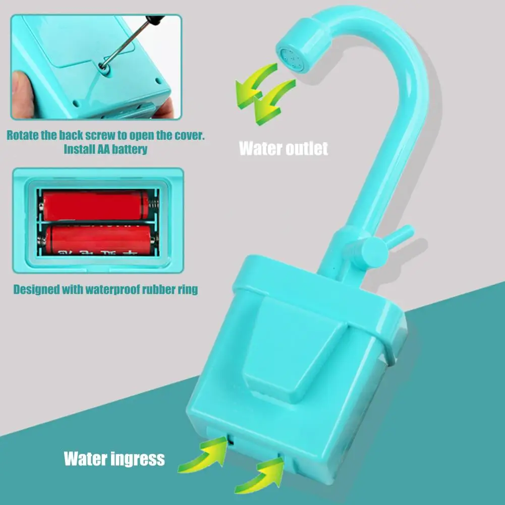 Kitchen Sink Play Toy Faucet Rotatable Toy Faucet with Running Water for Kids Playhouse Kitchen Sink Battery Operated for Boys