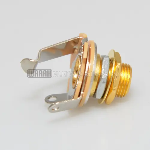 1pcs Electric Guitar Input Jack For Electric Guitar & Bass Guitar 1/4"" (6.35mm) Mono Jack Socket Chrome Nut & Washer - Image 3