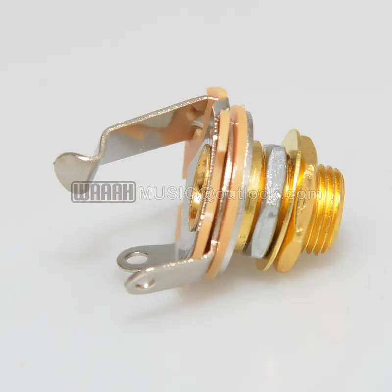 1pcs Electric Guitar Input Jack For Electric Guitar & Bass Guitar 1/4"" (6.35mm) Mono Jack Socket Chrome Nut & Washer - Image 3