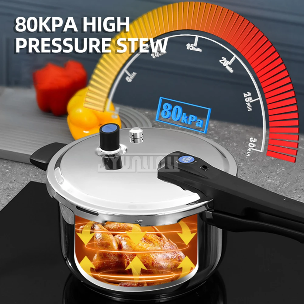 Stainless Steel Kitchen Gas Pressure Cooker Household Gas Induction Cooker Universal Explosion Proof Cooking Pot