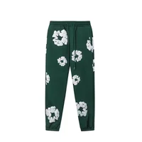 DENIM TEARS Fashion New Men's Women's Same Kapok Foam Printing Loose Velvet Hooded Sweater Trousers Set 2