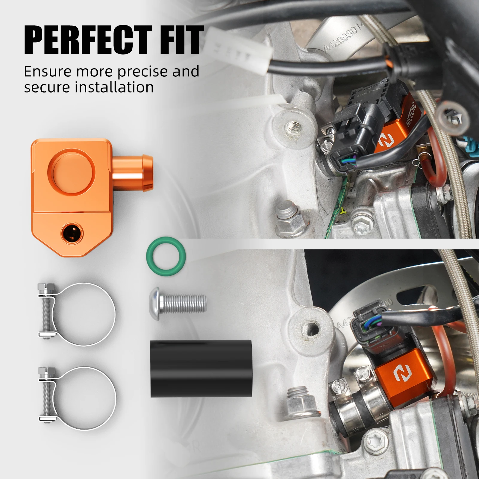 NICECNC Joints Toriques De Collecteur De Moto Verts Compatibles Avec KTM SX/ EXC/XC/XC-W 250/300 1998-22, Husqvarna TE/TC/TX 250/300 14-22, Husaberg TE250/300 11-13, GasGas EC/MC/EX 250/300 97-22 Voir