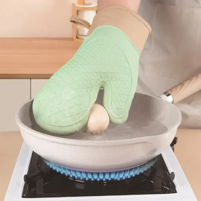 Silicone Oven Gloves Single High Temperature Resistant Anti-burn And Non-slip Kitchen Microwave Baking Dessert Tools