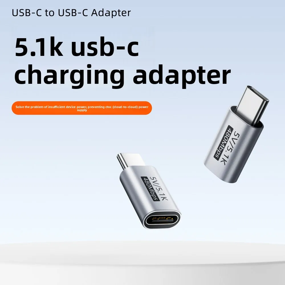 5V 5.1k 저항 충전 어댑터 USB C 남성-USB C 여성 어댑터 (면도기, 트리머, 헤드폰, 팬, 전동 드라이버용)