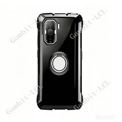 Blackview Rock 3 Stylish 6.78 TPU Soft Phone Case with Back Ring Holder Bracket for Blackview Rock 3 (Ring Case Black)