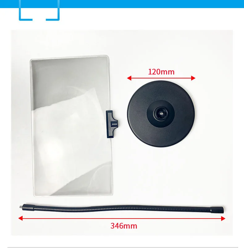 Lupa de escritorio 4X A5, lente de ayuda de lectura de vidrio de