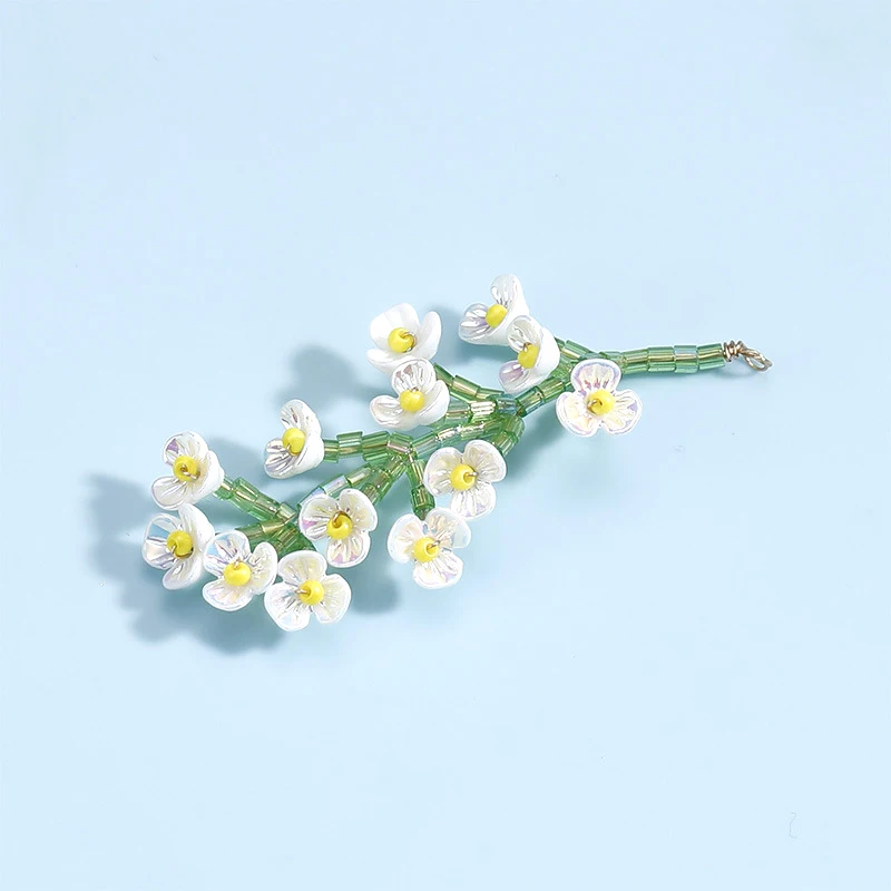 1 조각 모방 릴리 밸리 꽃 꽃다발 권선 손으로 짠 펜던트 DIY 쥬얼리 머리 장식 목걸이 액세서리