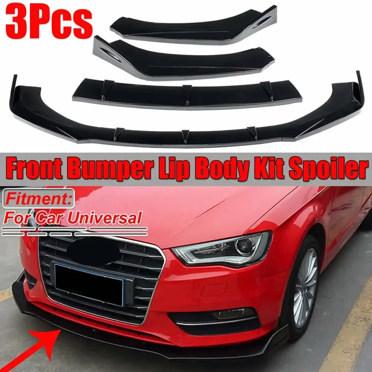

A3 A4 A5 Front Lip Car Front Bumper Spoiler Lip Diffuser For Audi A3 A4 A5 A6 C6 C5 B5 A7 8P Q3 Q5 Q7 Car Accessories Body Kit