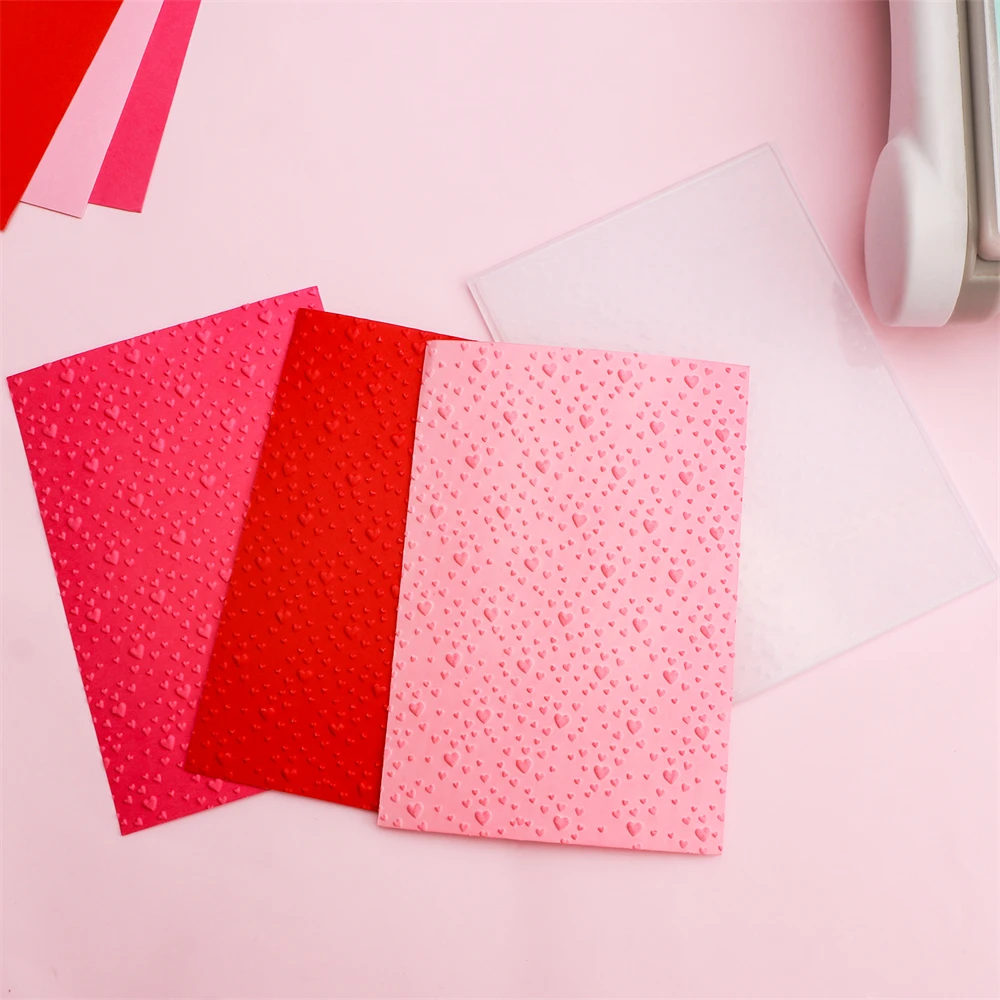 Plastic Embossing Folder Embossing Folder Assorted Size Love Heart Doodle 3D Embossing Folder Stencil for DIY Scrapbooking