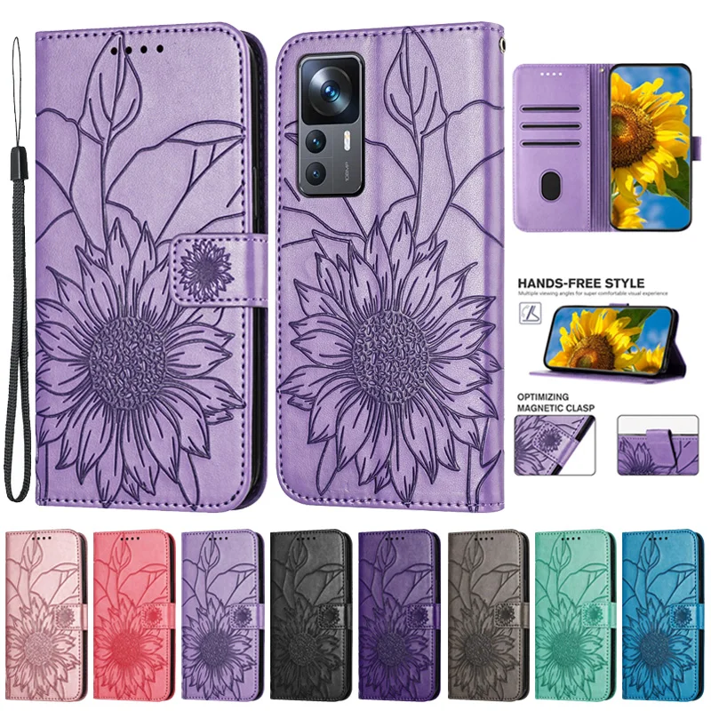 Custodia 12T 11T Pro Per Xiaomi 11T Pro Custodia Portafoglio In Pelle Modello Girasole Per Xiomi Mi11T Pro Xiaomi 12T Pro Fundas