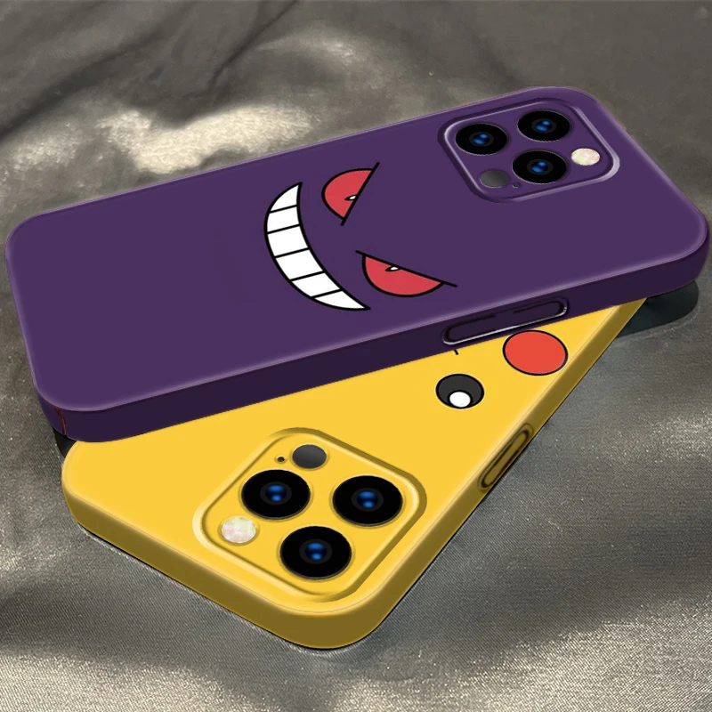 Pokemon Gengar Pikachu Custodia Per Telefono Con Pellicola Carina Per Apple Iphone 14 13 12 Mini 11 Xs Pro Max X Xr 8 7 Plus Se Custodia Rigida Feilin