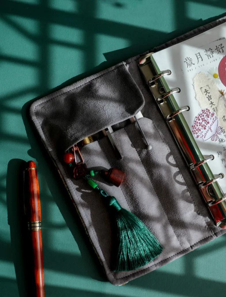 Luxury Fabric Design A6 A5 Loose-leaf Notebooks Journals Spiral Binder Diary Notebook Agenda Planner 90sheets School Stationery
