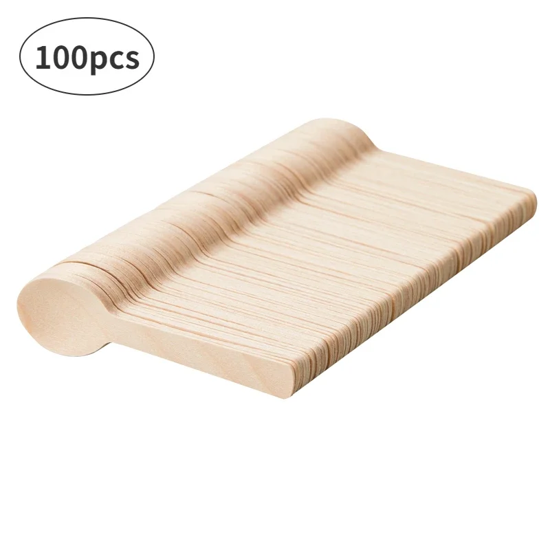 Wooden Spoons 100/200 Pcs Mini Ice Cream Disposable Dessert Scoop