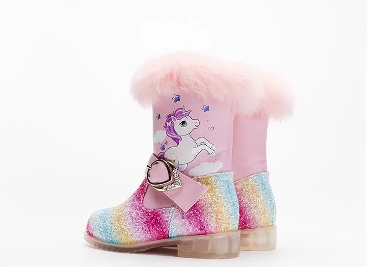 Unicorn Rainbow Sequin Glitter Boots