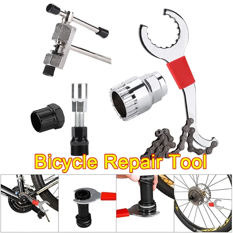 

MTB Bike Repair Tools Multifunctional Convenient Repair Tool Chain Breaker Flywheel Remover Crank Puller Wrench Removal Tool Kit