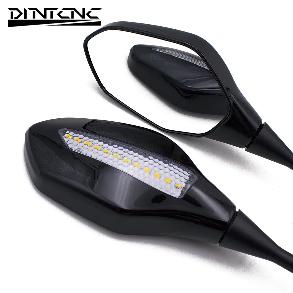 범용 방향 지시등 백미러, 오토바이 LED 러닝 워터 라이트, 혼다 CBR600RR 2003-2011 CBR1000RR 2004-2007